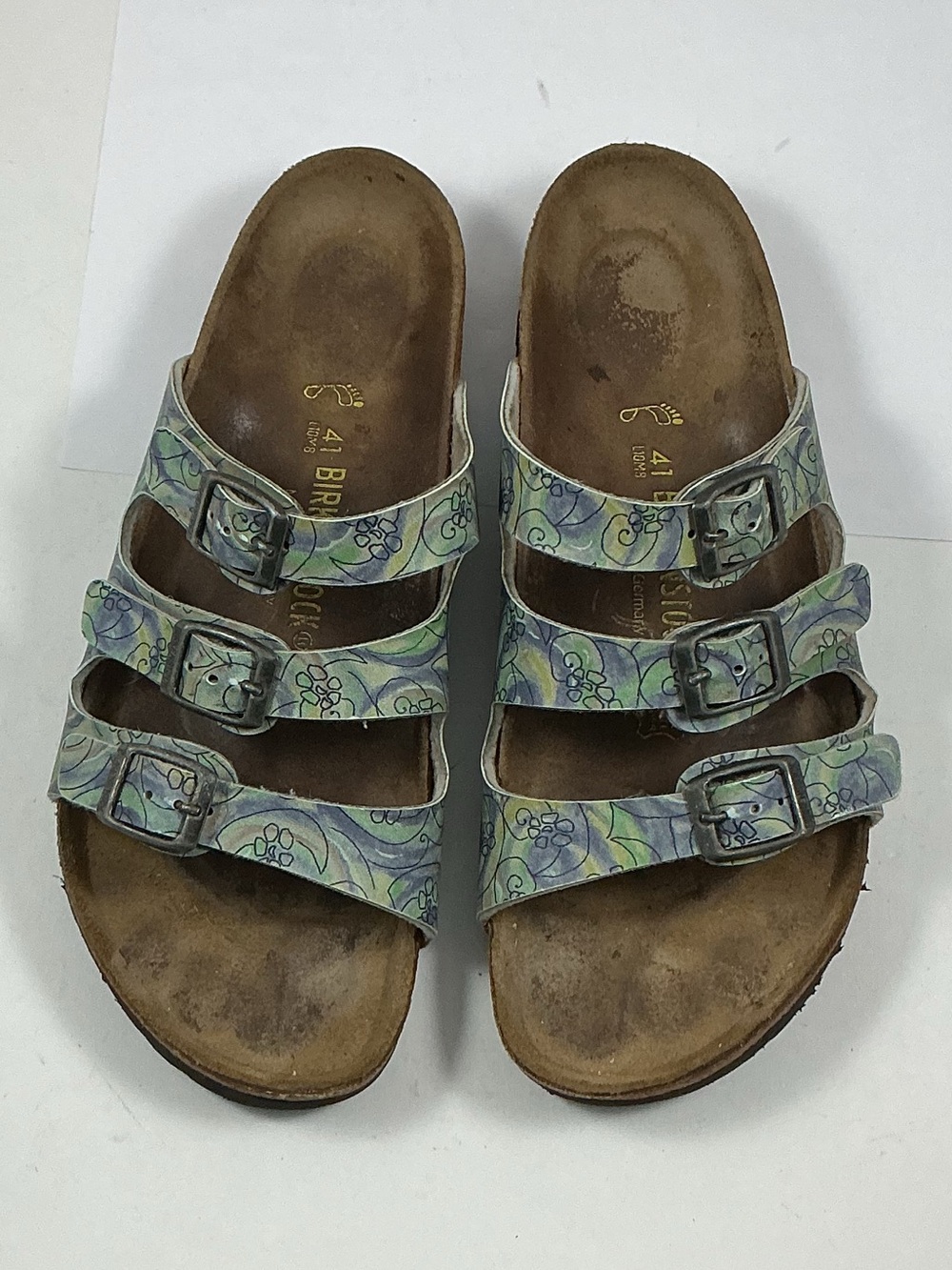 Birkenstock Florida J GARCIA Abstract Floral Size 41 - 10 Sandals Rare